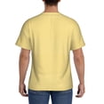 thumbnail image 3 of Bixox Men's Yellow Gingham Printed Short Sleeve Skinny Athletic T-Shirt, 3 of 6