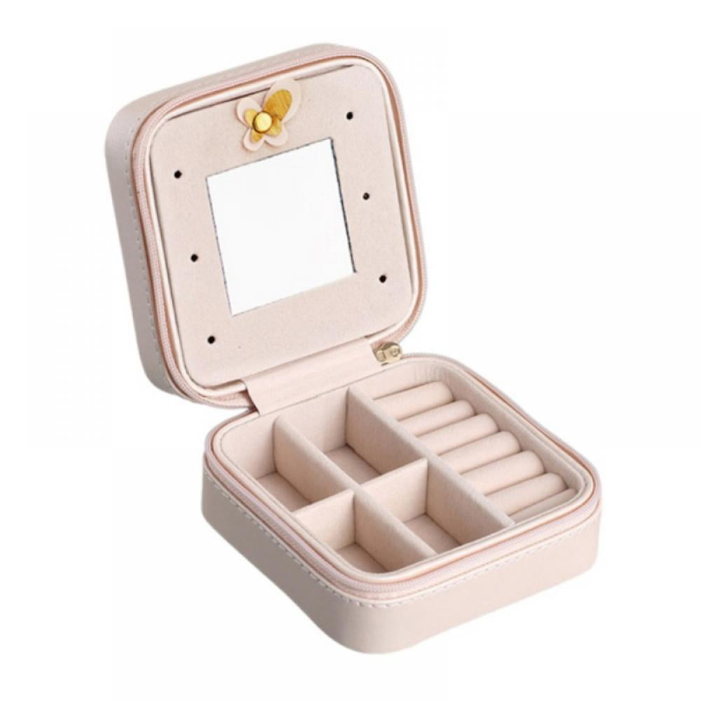 Details about   Small PU Leather Jewelry Box Display Case Storage Grid Organizer Travel Bag 