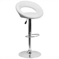 thumbnail image 1 of Bowery Hill 24" Contemporary Vinyl Adjustable Rounded Back Bar Stool in White, 1 of 10