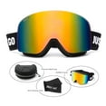 thumbnail image 2 of JUST GO Ski Goggles for Skiing Motorcycling and Snow Sports Dual-Layer Anti-Fog 100% UV Protection lens Snowboard Goggles fit Men, Women and Youth, Black Frame/ Red Revo Lens (VLT15.8%), 2 of 9