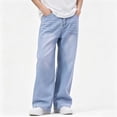 thumbnail image 7 of Qunyiney Boy Jeans Baggy Blue Wide Leg Denim Pants Relaxed Fit Casual with Pockets Jeans Size 13-14years, 7 of 7