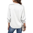 thumbnail image 5 of Womens Plus Size Shirts 3/4 Sleeve Button Down Tops for Women V Neck Dressy Casual Fall Top S-3XL, 5 of 8