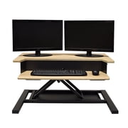 Two-Tier Pneumatic Standing Desk Converter - White Oak