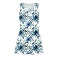 thumbnail image 4 of Viikei Women's Slim-Fit Short Sleeve Dress,New Women's Casual Loose V-neck Sleeveless Printed Short Dress Dark Blue S, 4 of 6