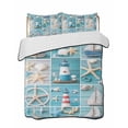 thumbnail image 2 of Quilts Twin XL Size, Nautical Beach Soft Comforter Bedding Set for Bed, Blue Coastal Starfish Lighthouse Starfish Lightweight Quilted Bedspread with Pillow Cover(2 Pieces) for All Season, 68x98 Inch, 2 of 6