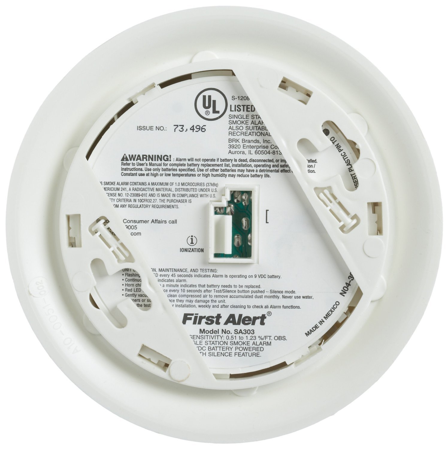 First Alert Sa305cn Sa305ff Smoke Alarm With Long Life Lithium Battery Walmart Com Walmart Com