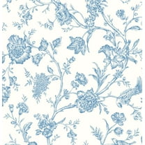 NextWall Carolina Blue Jasmine Chinoiserie Peel and Stick Wallpaper