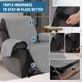 thumbnail image 4 of Funda reversible para silla para perros, repelente al agua para mascotas, funda para sofá, funda para silla, correas gruesas de 2.0 in, protector de silla antideslizante, asiento acolchado suave, ancho de hasta 21.0 in (sillón, marfil/beige) gris claro/beige, sillón reclinable de gran tamaño, 4 of 5