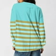 thumbnail image 5 of qolati Womens Oversized Sweatshirts Lightweight Striped Color Block Crewneck Long Sleeve Shirts 2024 Fall Pullover Tops with Pocket, 5 of 7