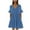 Blue, variant on SHTXOZHI Women's Dresses Summer Short Sleeve V Neck A-Line Tiered Casual Dress with Pockets