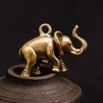 thumbnail image 2 of Lefu Retro Cute Pure Copper Brass Solid Elephant Keychain Chain Pendant Crafts, 2 of 9