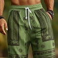 thumbnail image 5 of Tsivenald Linen Pants for Men Straight Leg Daily Trousers with Tribal Print and Elastic Waist Drawstring Mens Casual Pants, 5 of 5