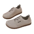 thumbnail image 6 of Breathable Mesh Low Top Casual Shoes For Women, Lightweight Soft Flat Sole, Sport Decor Daily Walking Footwear Gray 40, 6 of 6