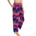 thumbnail image 2 of Xecao Retro Palms Women's Straight Lounge Pajama Pants: The Epitome of Relaxed Sleepwear, 2 of 9