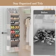 thumbnail image 5 of Over the Door Shoe Organizer, Hanging Closet Shoe Storage with Large Deep Pockets, 8-layer shoe shelf, Fits 16–24 Pairs of Sneakers, Sandals, High heel, Boots, Gray, 5 of 8