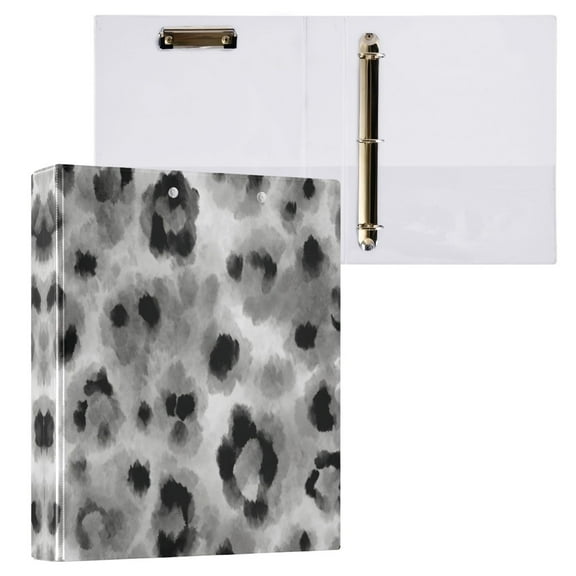 Watercolor Leopard Spots 3 Ring Hardcover Binders 1.5in Round Rings for Letter-Size Folder Paper Organizer Pockets for Office Student Recipe