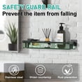 thumbnail image 6 of Woindo Bathroom Glass Shelf with Full-coverage Railing, Floating Tempered Glass Bathroom Wall Shelf Rectangle 16 Inch Shelves Black Bracket Mount Modern, 6 of 8