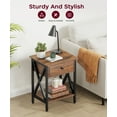 thumbnail image 6 of End Table With Drawer, Modern Rustic Brown & Black Metal Side Table, 6 of 8