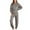 Gray, variant on Lovskoo 2024 Womens 2 Piece Sweatsuit Outfit Trendy Casual Color Oversized Long Sleeve Lounge Sets Casual Tops and Pants 2 Piece Outfits Sweatsuit Gray