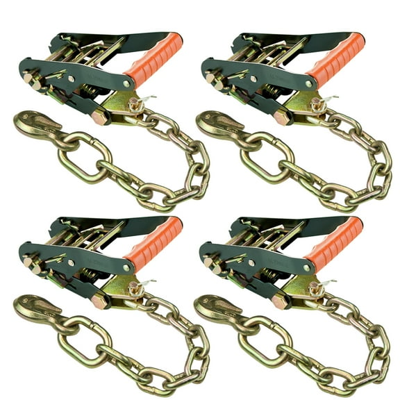 VULCAN Ratchet Buckle - Chain Anchor - 2 inch Handle - PROSeries - 4 Pack - 3300 Lbs SWL