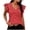 Red, variant on Ohufall Tank Tops for Women Summer Casual Loose Fashion Ruffled Sleeveless Top Striped V-Neck Plus Size Blouse
