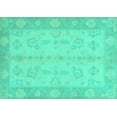 thumbnail image 1 of Ahgly Company Machine Washable Indoor Rectangle Oriental Turquoise Blue Modern Area Rugs, 8' x 10', 1 of 4