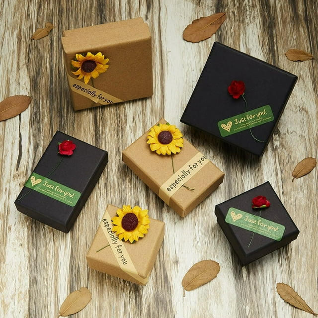EIMELI Rose Sunflower Design Brooch Bracelet Necklace Earring Jewelry Gift Storage Case