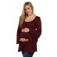 thumbnail image 2 of Maternity Scoop Neck Bell Sleeve Swing Top, 2 of 6