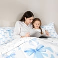 thumbnail image 4 of Erosebridal Cute Bowknot Queen Comforter Set For Kids,Girls Bowknot Letter E Initial Monogram Bedding Comforter Set,Reversible,3 Pieces, 4 of 7