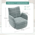 thumbnail image 6 of MOONMISS Boucle Upholstered 360°Swivel Fabric Striped Armrest Leisure Chair for Living room-Mint Green, 6 of 6