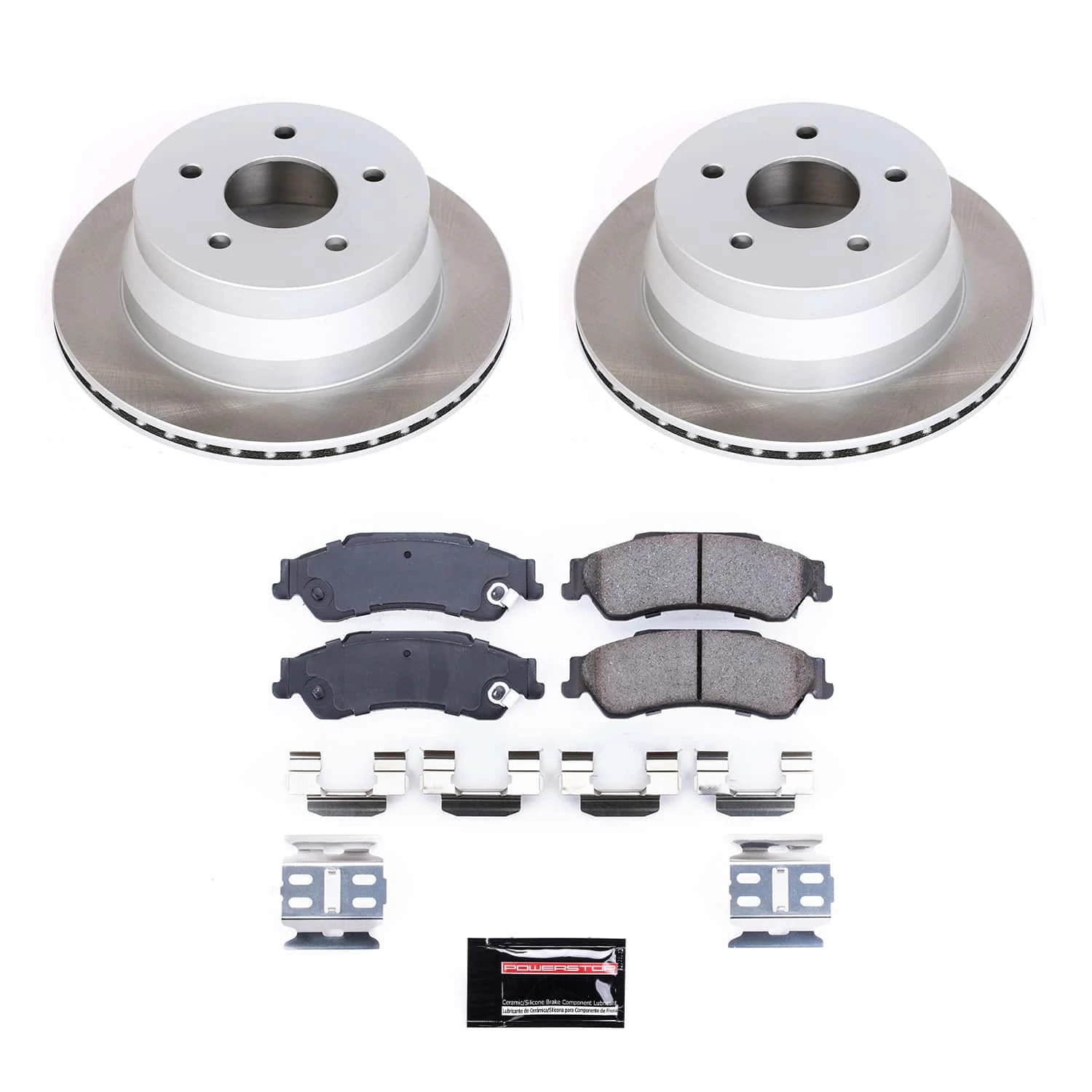 PowerStop Rear Semi-Coated Rotor and Low-Dust Ceramic Brake Pad Kit SC2003