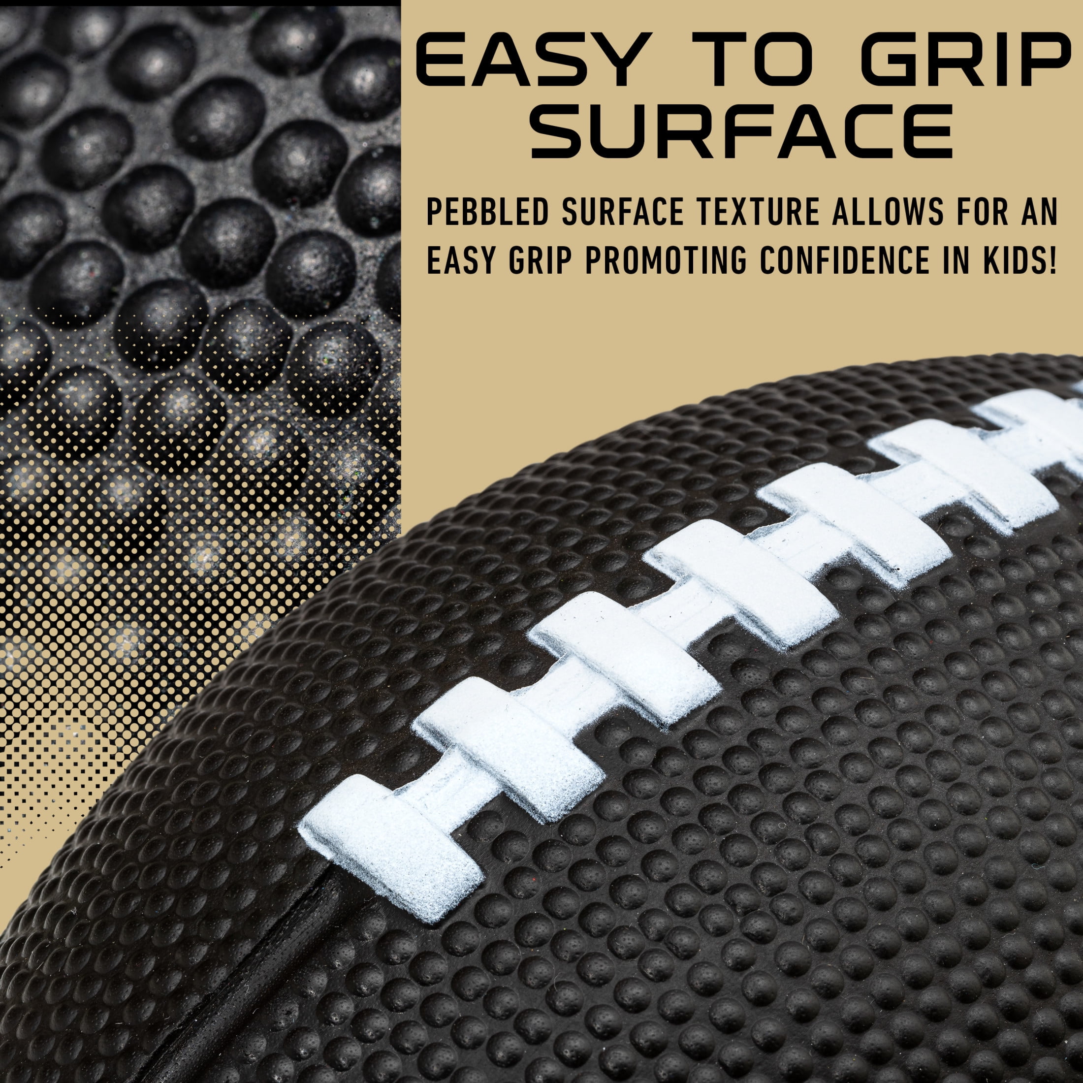 Franklin Sports NFL New Orleans Saints Football - Kids Foam Football - Soft Football - Mini Size - Perfect for Gameday - 8.5" 3D logos!