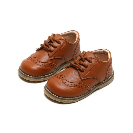 

GENILU Boy s Nonslip Casual Vintage Dress Shoes Party Comfort Lightweight Flat Flats
