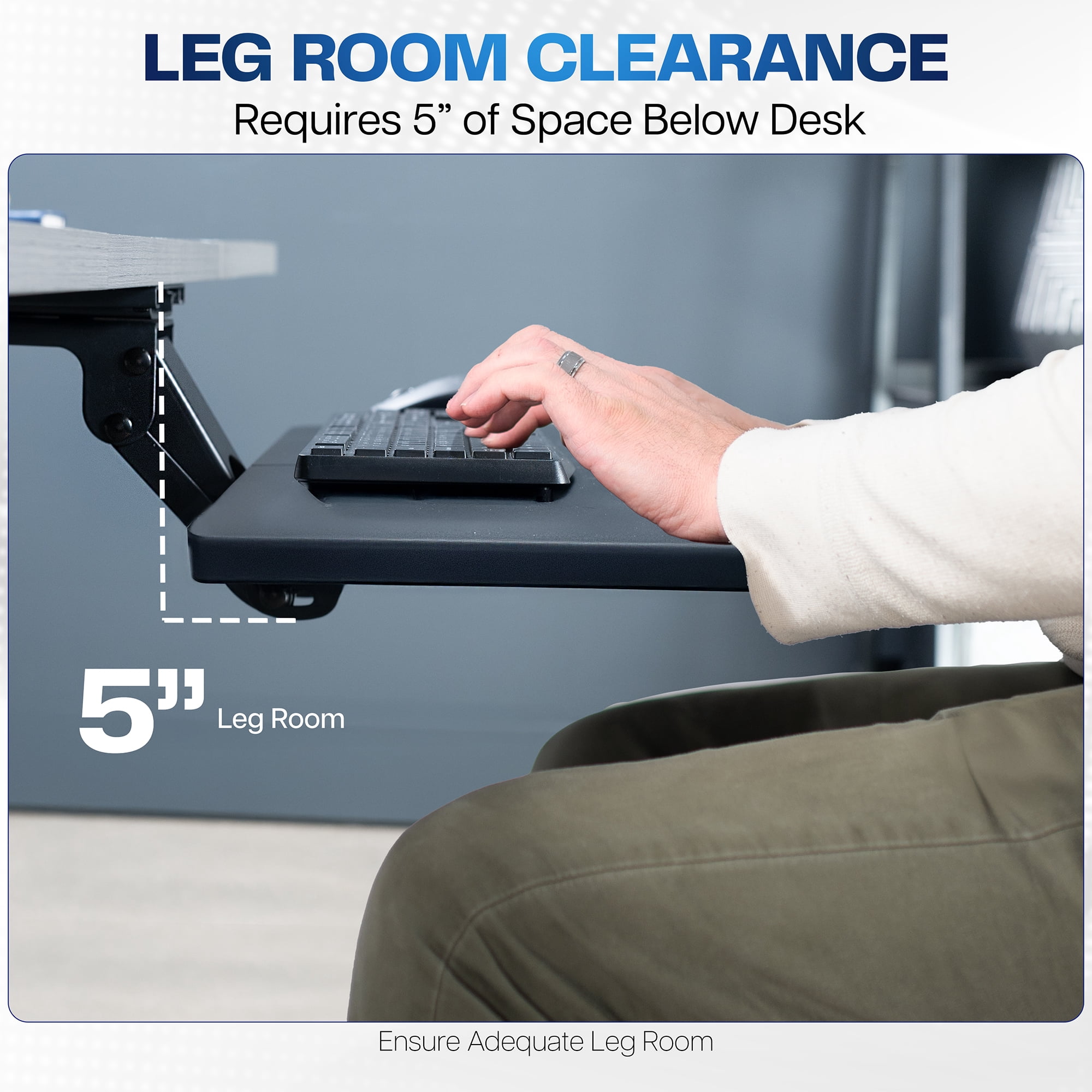 VIVO Adjustable 34" Computer Keyboard & Mouse Platform Tray Under Desk Mount