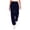 Navy, variant on Women's High Waist Jogger Pants with Pockets - Athletic Track Pants, Loose Fit Yoga Running Pants with Adjustable Drawstring & Elastic Ankle Black L