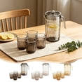 thumbnail image 1 of YYV Glacial-Texture Large-Capacity Refrigerator Jug and Cup Set Transparent BPA-Free Cold-Brew Pitcher with Four Matching Cups Durable Anti-Slip Design for Kitchen Fridge, 1 of 9