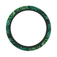 thumbnail image 2 of YFYANG Universal Elastic Tropical Green Leaf Texture Car Steering Wheel Cover, Non-Slip Sweat Absorbent, 2 of 8