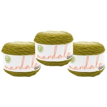 Lion Brand Yarn Mandala Gradient Olive Medium Acrylic, Nylon Yarn 3 Pack