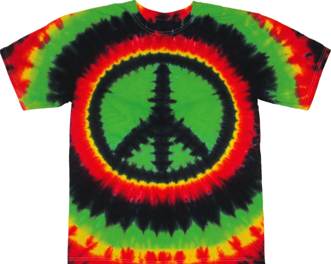 COLORED TYE DIE PEACE SIGN MEDIUM SIZE short sleeve TEE SHIRT mens womens dyed COLORED TYE DIE PEACE SIGN MEDIUM SIZE short sleeve TEE SHIRT mens womens dyed