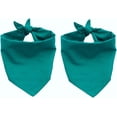 thumbnail image 1 of 2 Pack Plain Dog Bandanas Green Scarf Reversible Cotton for Small Medium Large Dogs, 1 of 4