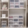 thumbnail image 4 of Thickened Plastic Shoe Storage Box - Stackable Transparent Drawer Organizer for Closet, Entryway, Seasonal Footwear, 4 of 6