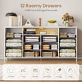 thumbnail image 3 of M optimized 12 Drawer Dresser for Bedroom, TV Stand for 75" TVs, Fabric Drawers Dresser with LED Lights & Power Outlets Entertainment Center with Drawers for Closet, 3 of 7