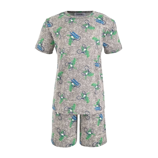 Pijama George Talla 8 Combinada Jaspeada Bicicletas Gris
