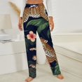 thumbnail image 3 of Tropical Leopards Vibrant Flowers Jungle Winter Female Pants Flannel High Waist Women Pants Lady Warm Straight Leg Plush Trousers, 3 of 7