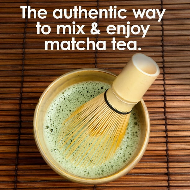  Bamboo Whisk (Chasen) and Hooked Bamboo Scoop (Chashaku) -  Matcha Tea Whisk for Matcha Tea Preparation - MATCHA DNA Brand -  Traditional Matcha Whisk Made from Durable and Sustainable Golden Bamboo 
