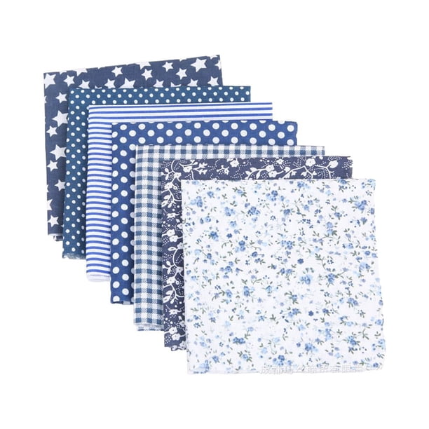 Bearachild Paquete de 7 piezas de tela de algodón puro para costura, patrón surtido, tela con estampado para accesorios, gris, 25x25cm Artesanía Púrpura 25*25cm