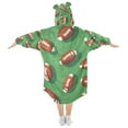 thumbnail image 2 of FORMRS Wearable Blanket Hoodie with Sleeves for Kids Cozy Flannel Sweatshirt, American Footballs, 2 of 7