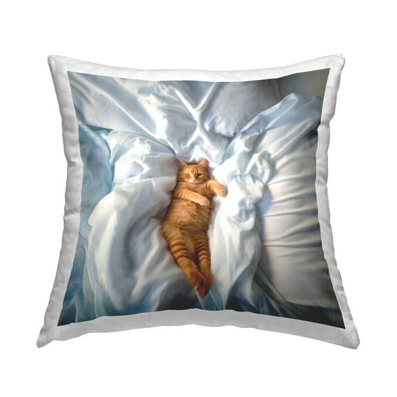 Stupell Industries Resting Cat Snuggling Decorative Printed Throw Pillow Design by RB