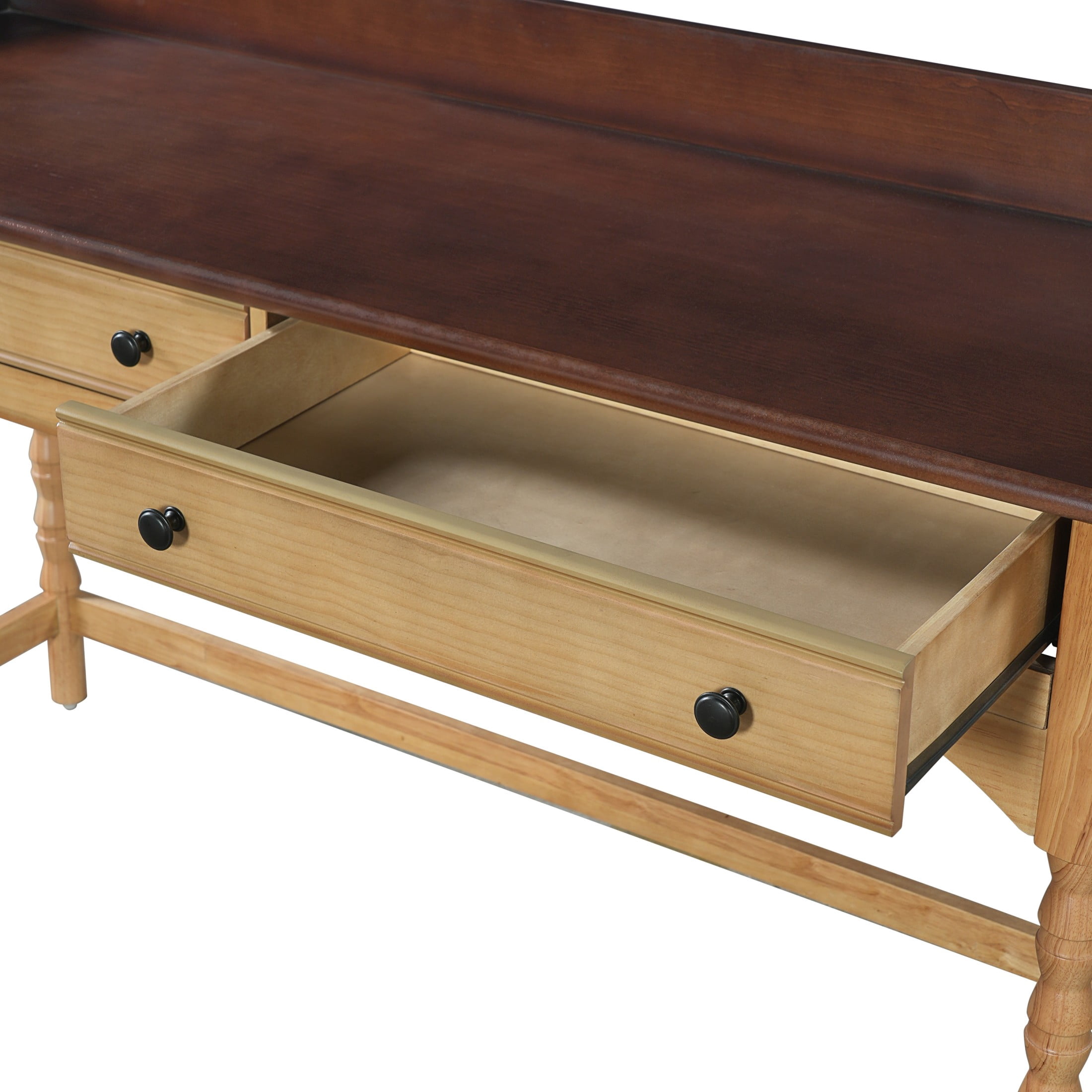 Christopher Knight Home 54" Vintage Writing Desk with 2 Drawers, Wood Vanity Console Table, Brown+Natural