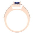 thumbnail image 4 of 1.92 ct Emerald Cut Simulated Tanzanite Solitaire with Simulated Diamond Accents 18K Rose Gold Womens Engagement Ring, 4 of 5